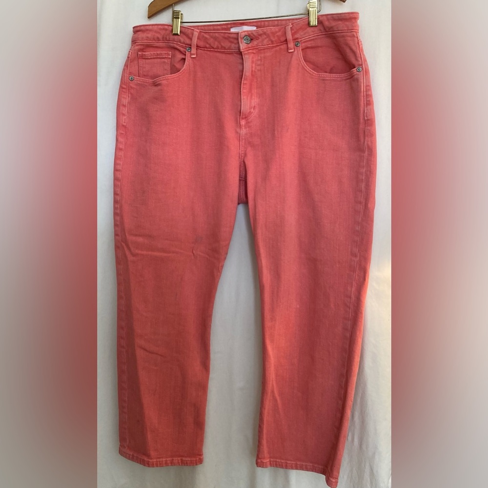 LOFT Coral Curvy Girlfriend Jeans Size 16